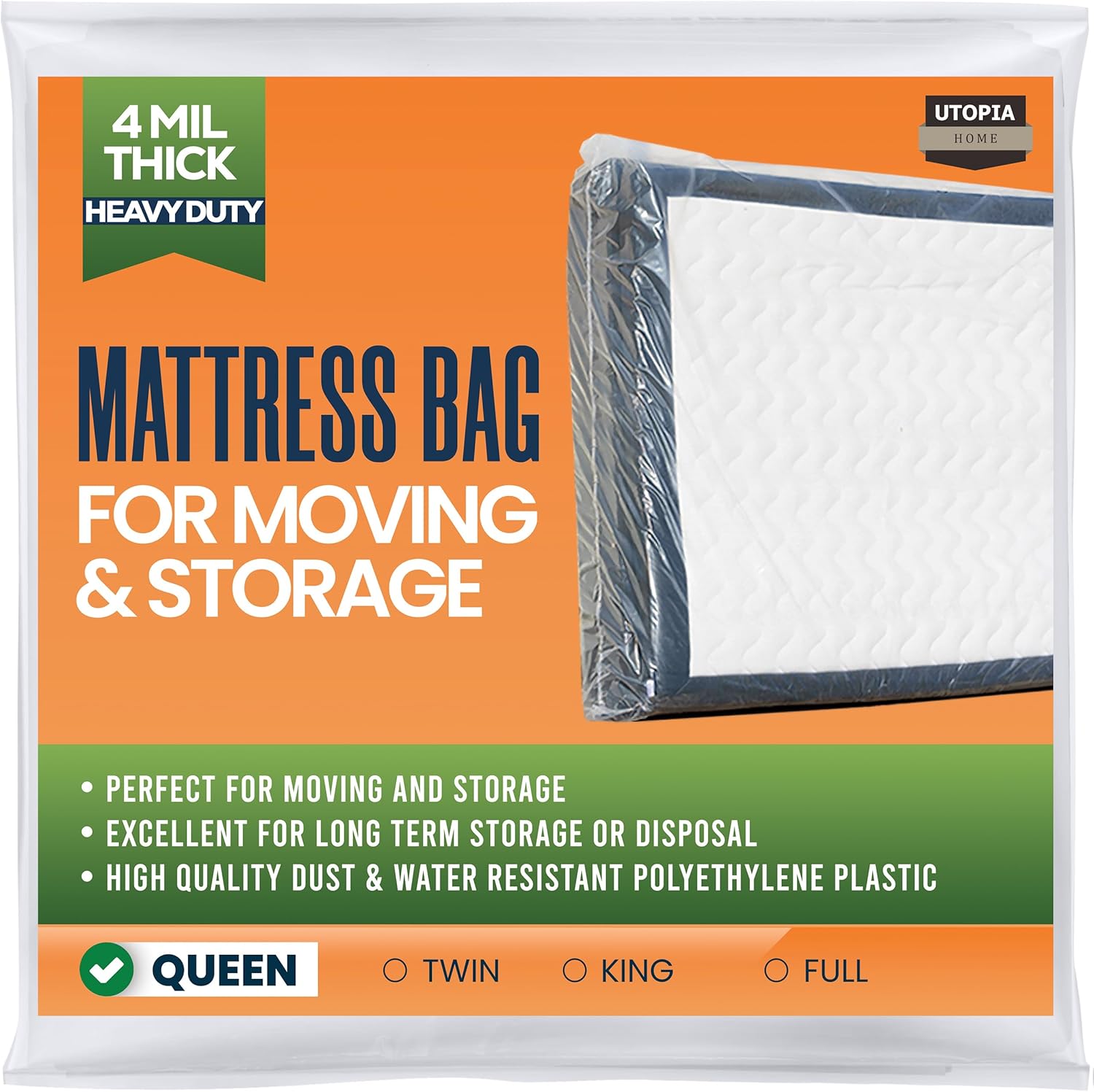 Utopia Home Queen Size Mattress Bag 4 Mil Heavy Duty