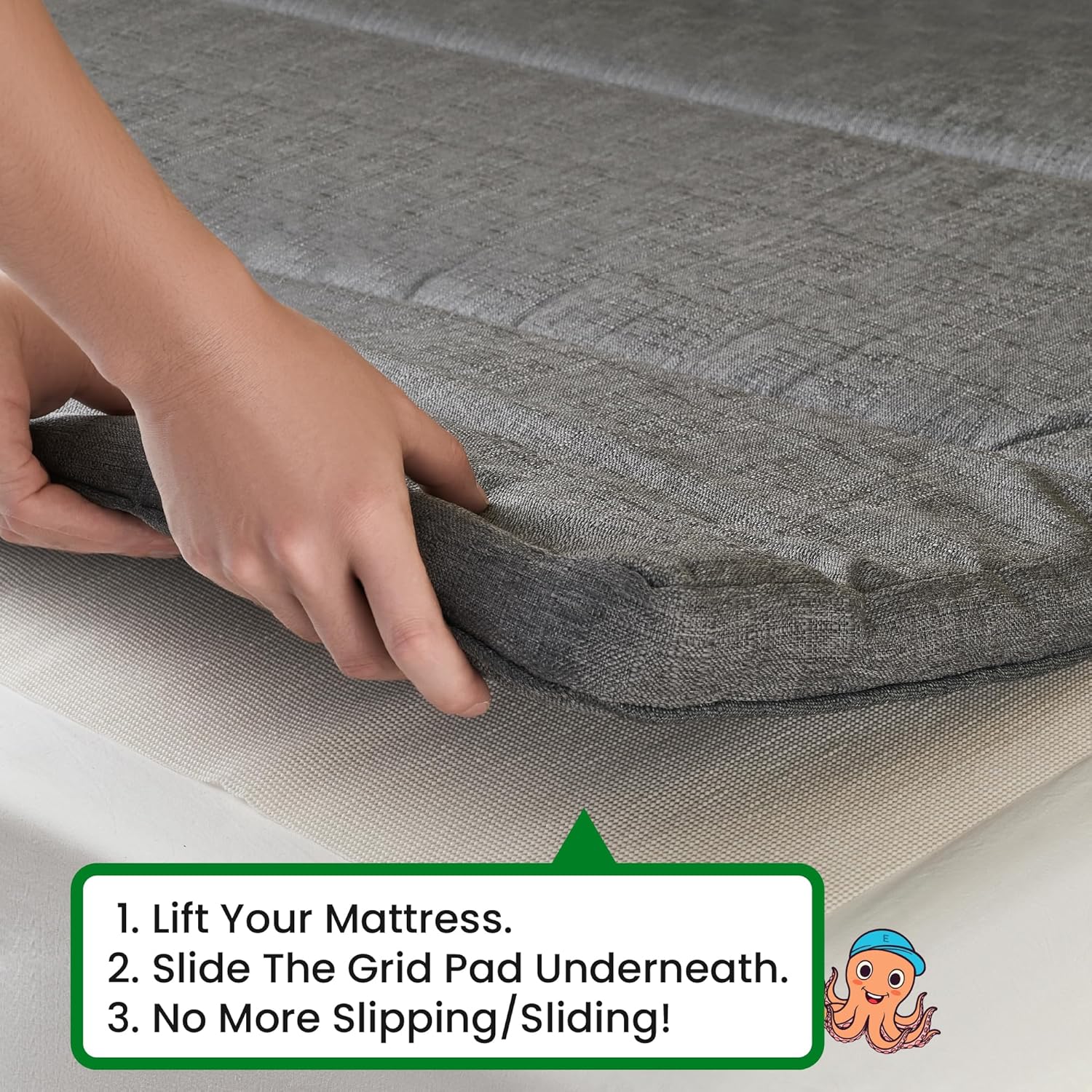 ECOHomes Non Slip Mattress Gripper Pad for Twin Size