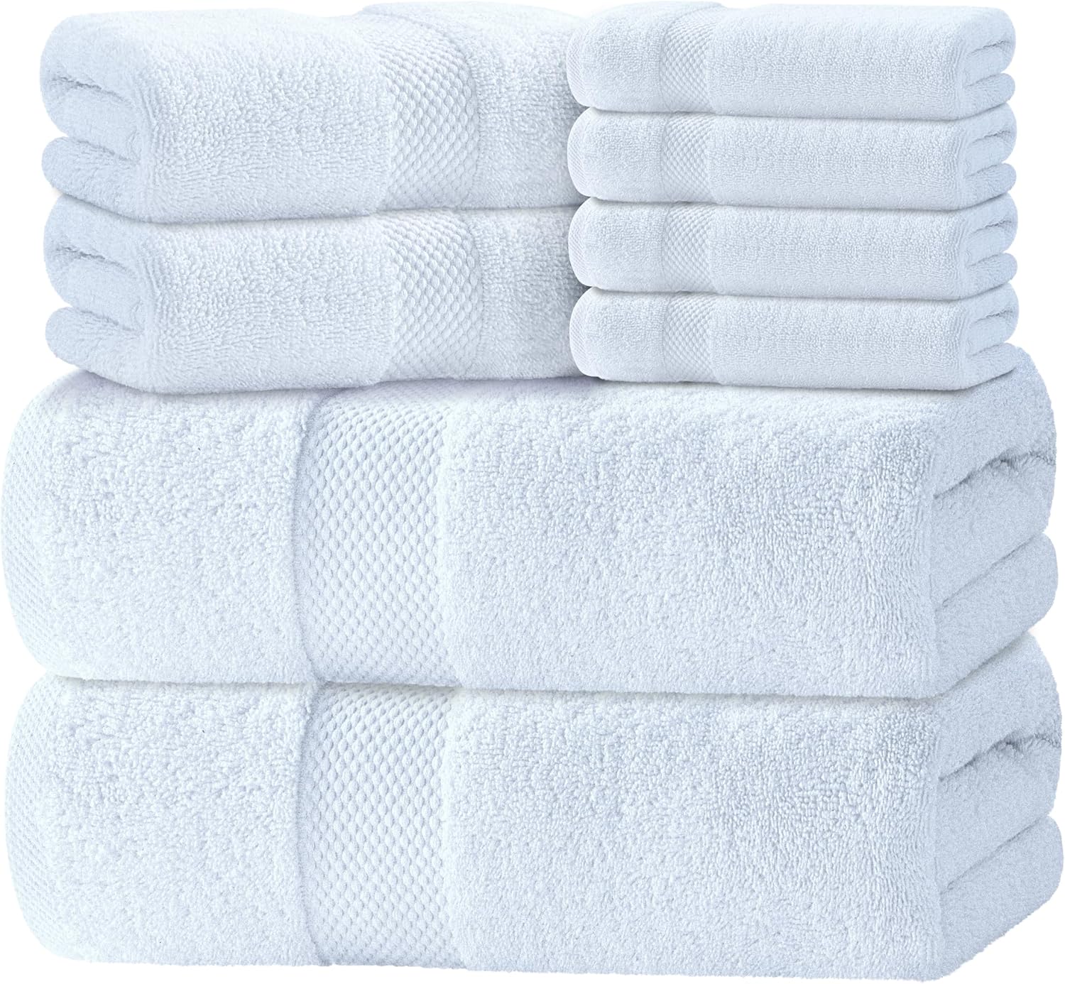 White Classic Luxury White Towel Set of 8