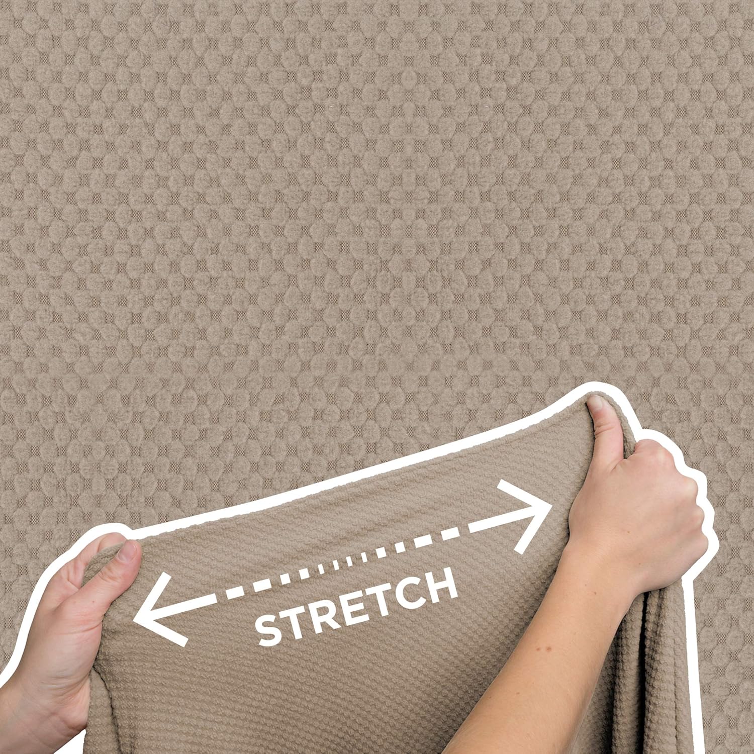 Zenna Home Pixel Ultra Soft Stretch Loveseat Slipcover Sand
