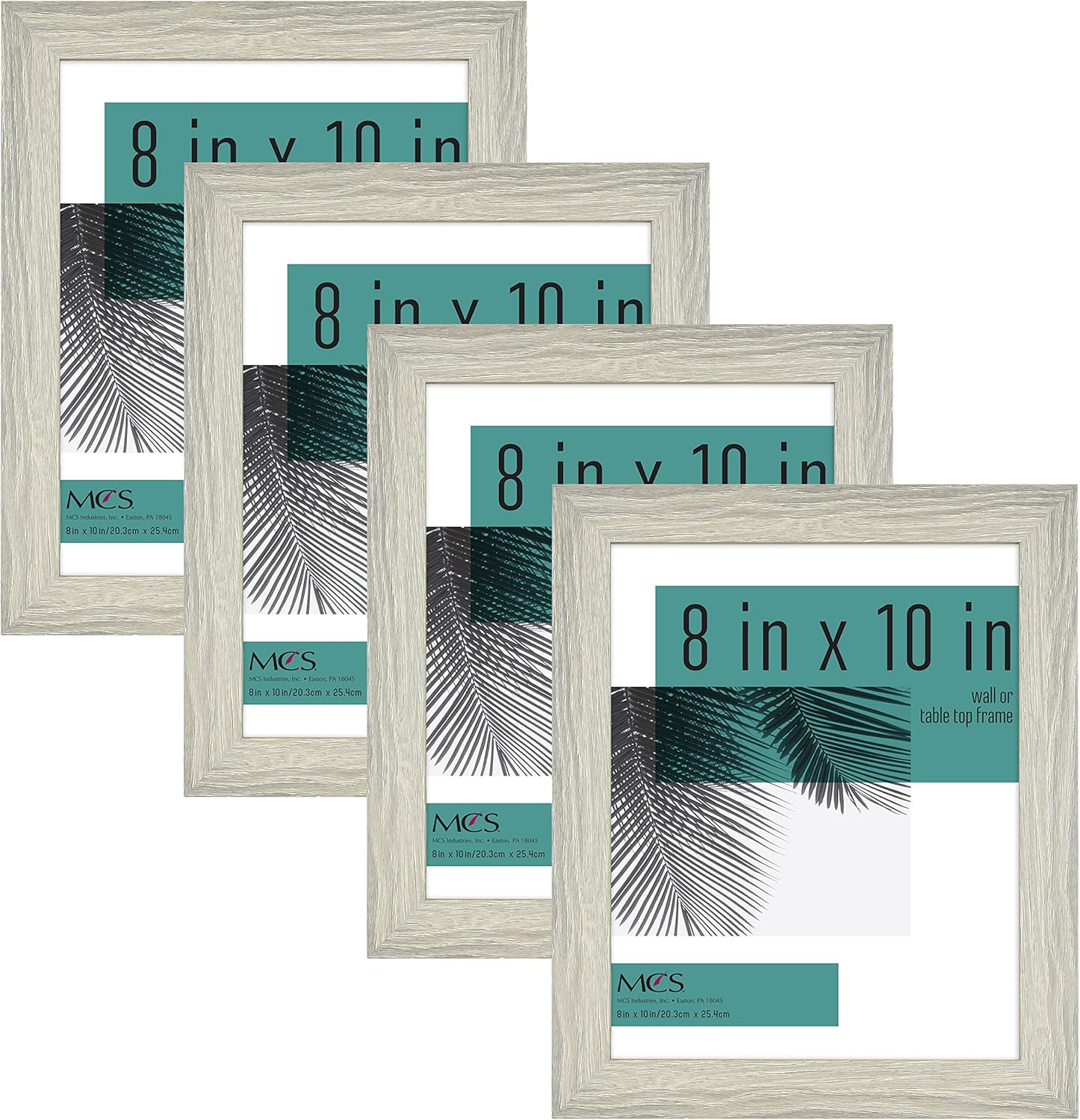 MCS Studio Gallery 8x10 Picture Frame Gray Woodgrain 4-Pack
