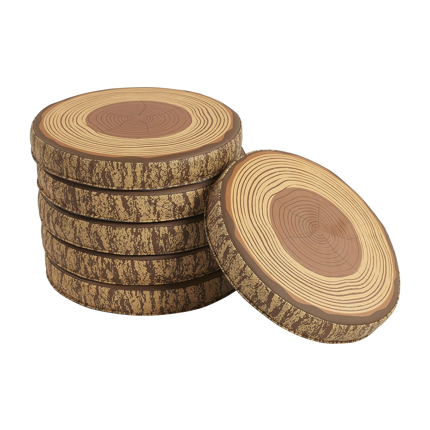 ECR4Kids Tree Floor Cushions 6-Pack Chocolate