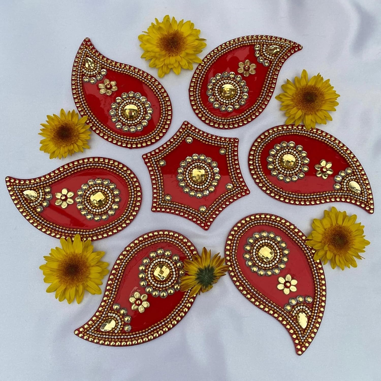 LOVENSPIRE Acrylic Rangoli Set 12 Inches Reusable