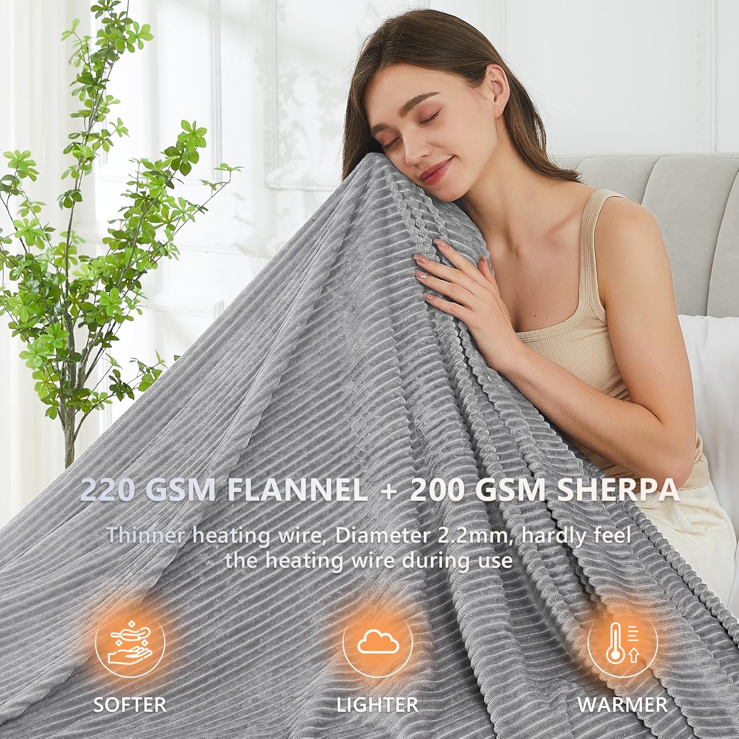 Homemate Heated Blanket Electric Throw 50x60 Inches