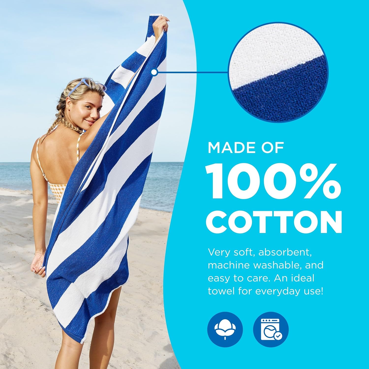 Ben Kaufman Cabana Stripe Beach Pool Towel 6 Pack