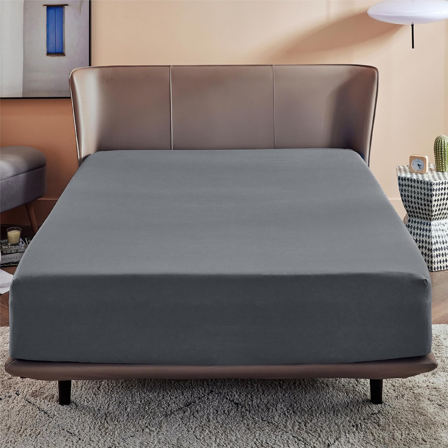 Bedsure Queen Fitted Sheet - Ultra Soft Microfiber Deep Pocket Fade Resistant