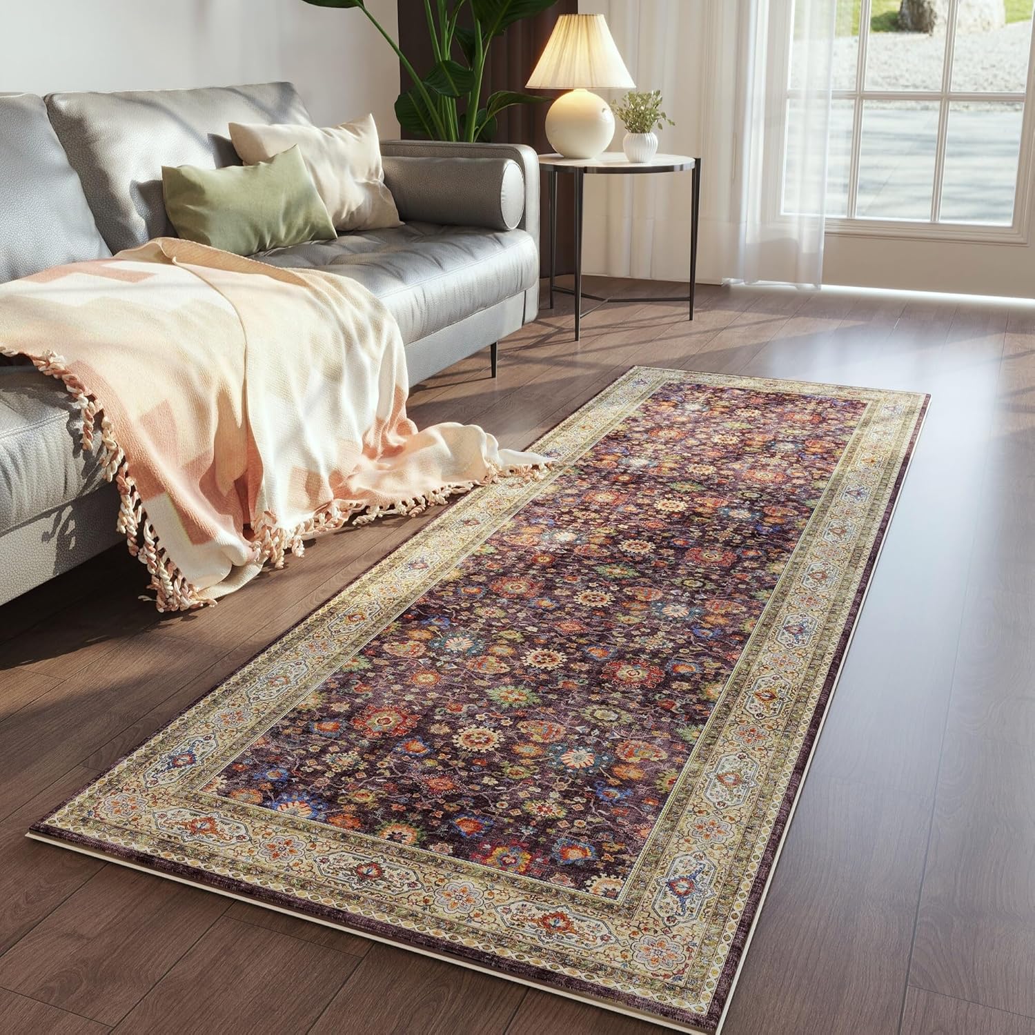 Dark Espresso Runner Rug for Hallway Kitchen Non Slip 26x8