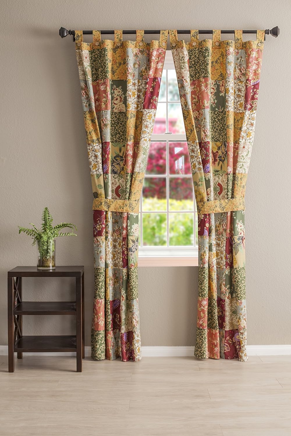 Greenland Home Patchwork Curtain Panel Set 84x84 Inches