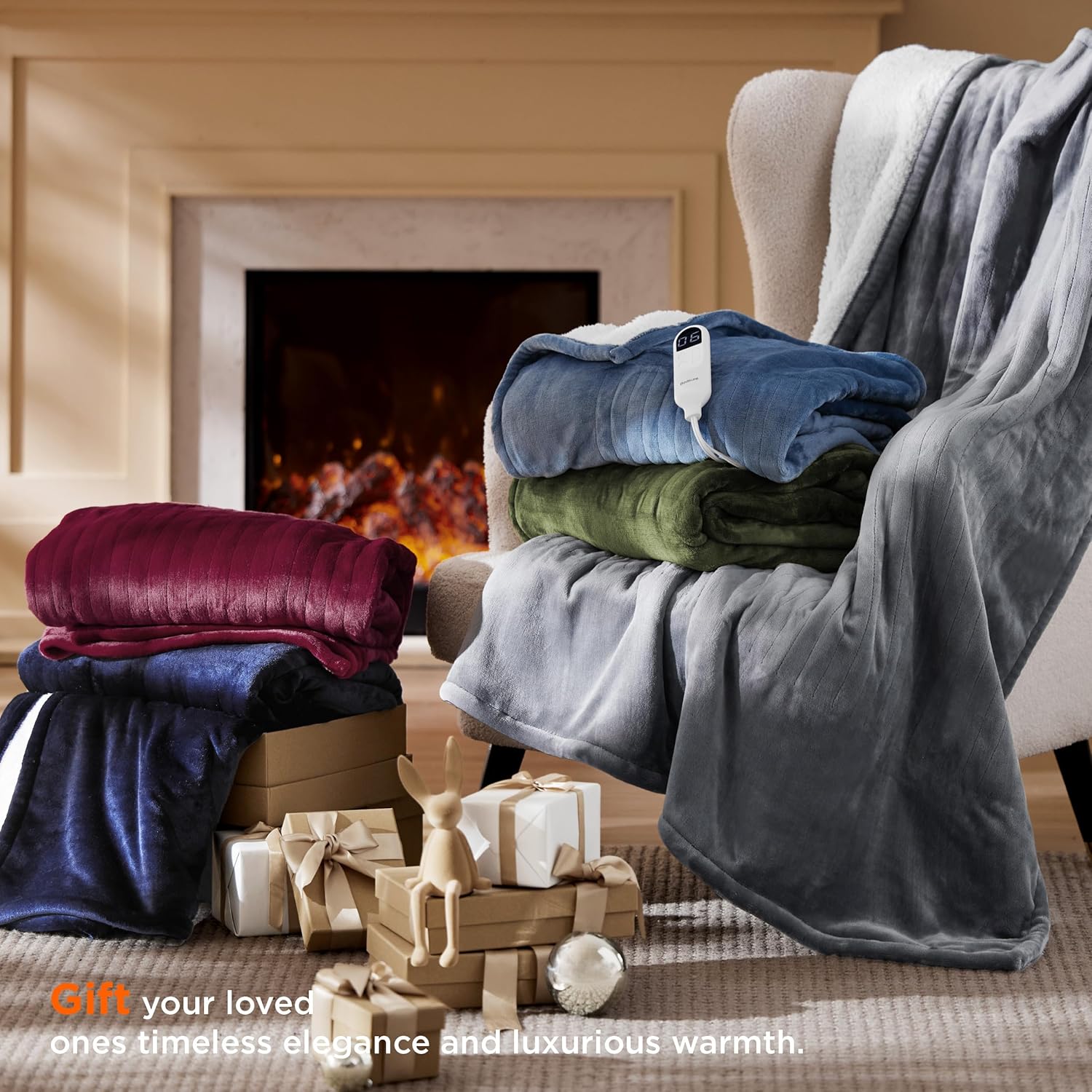 Bedsure Heated Throw Blanket with 6 Heating Levels