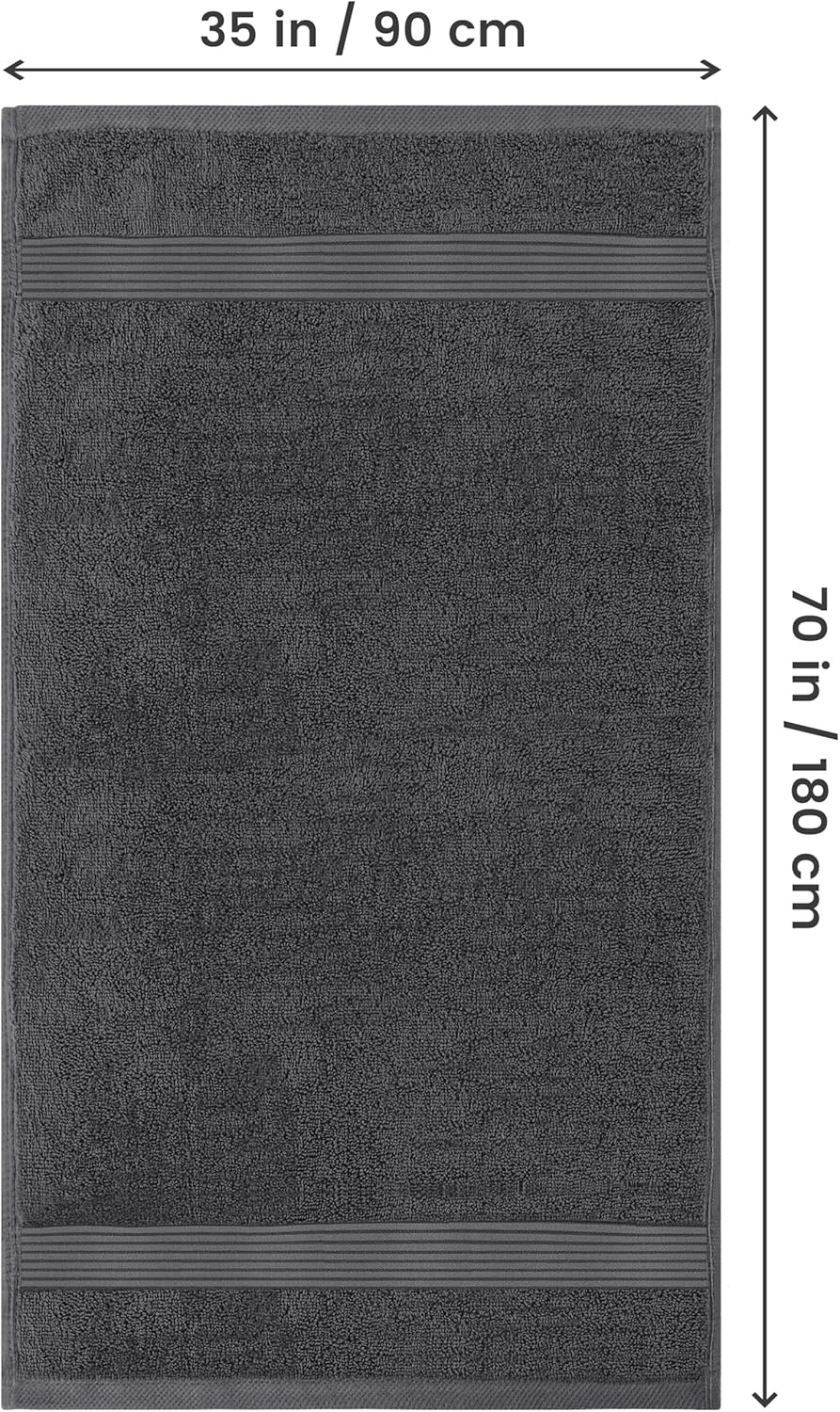 Utopia Towels Extra Large Bath Sheets 2 Pack Grey