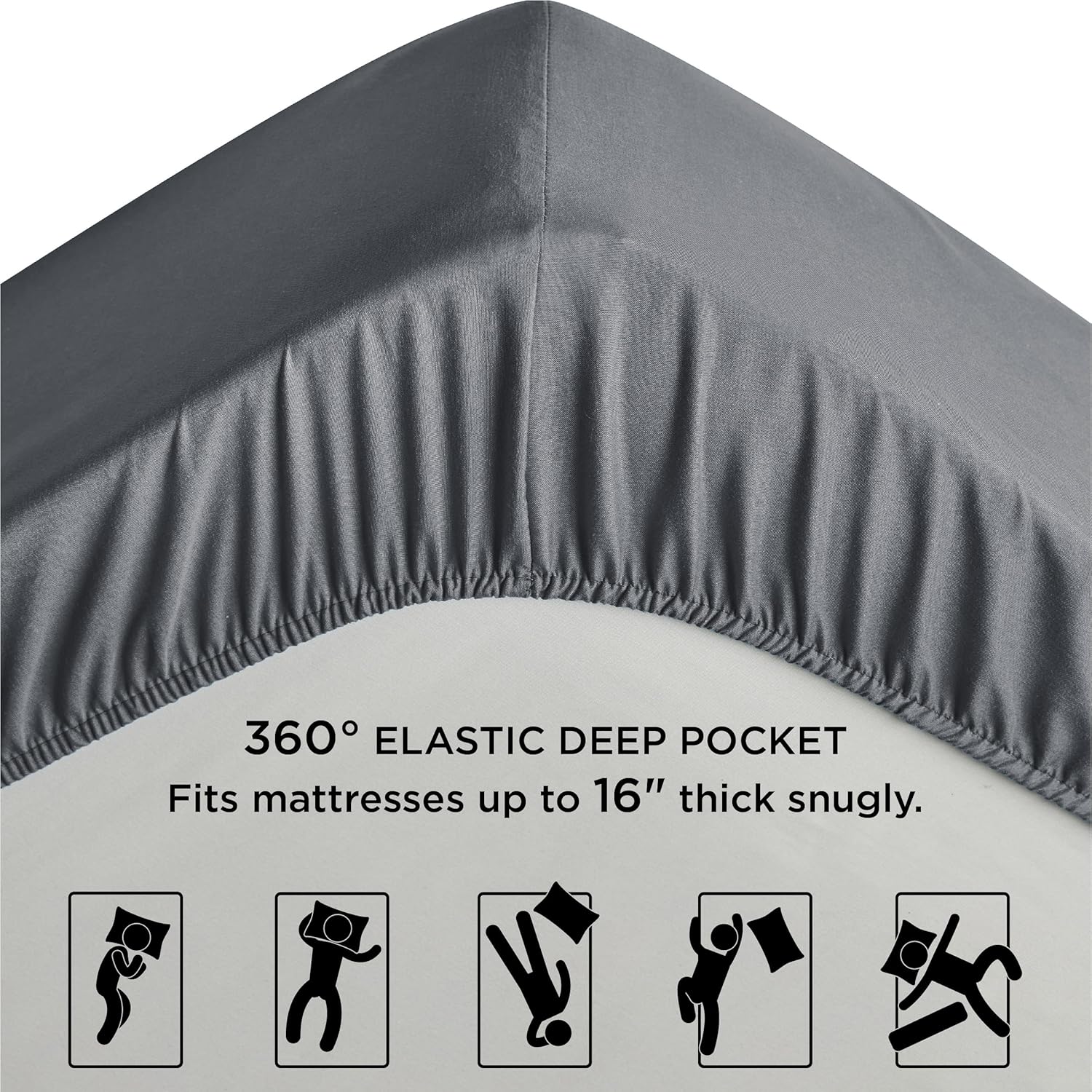 Bedsure Queen Fitted Sheet - Ultra Soft Microfiber Deep Pocket Fade Resistant