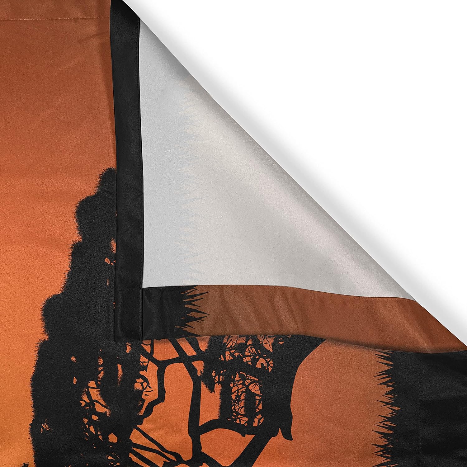 Ambesonne African Kitchen Curtains 2 Panel Set 55x39 Orange Black