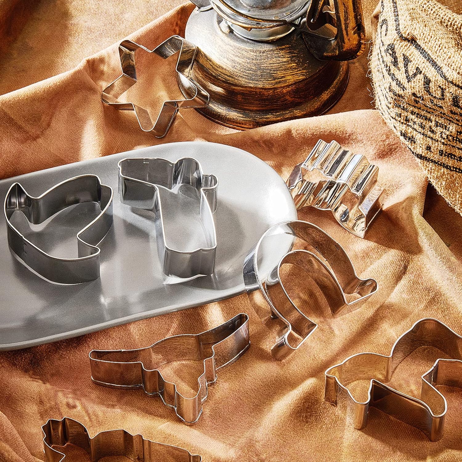 Patelai 9 Piece Cowboy Cookie Cutter Set Stainless Steel