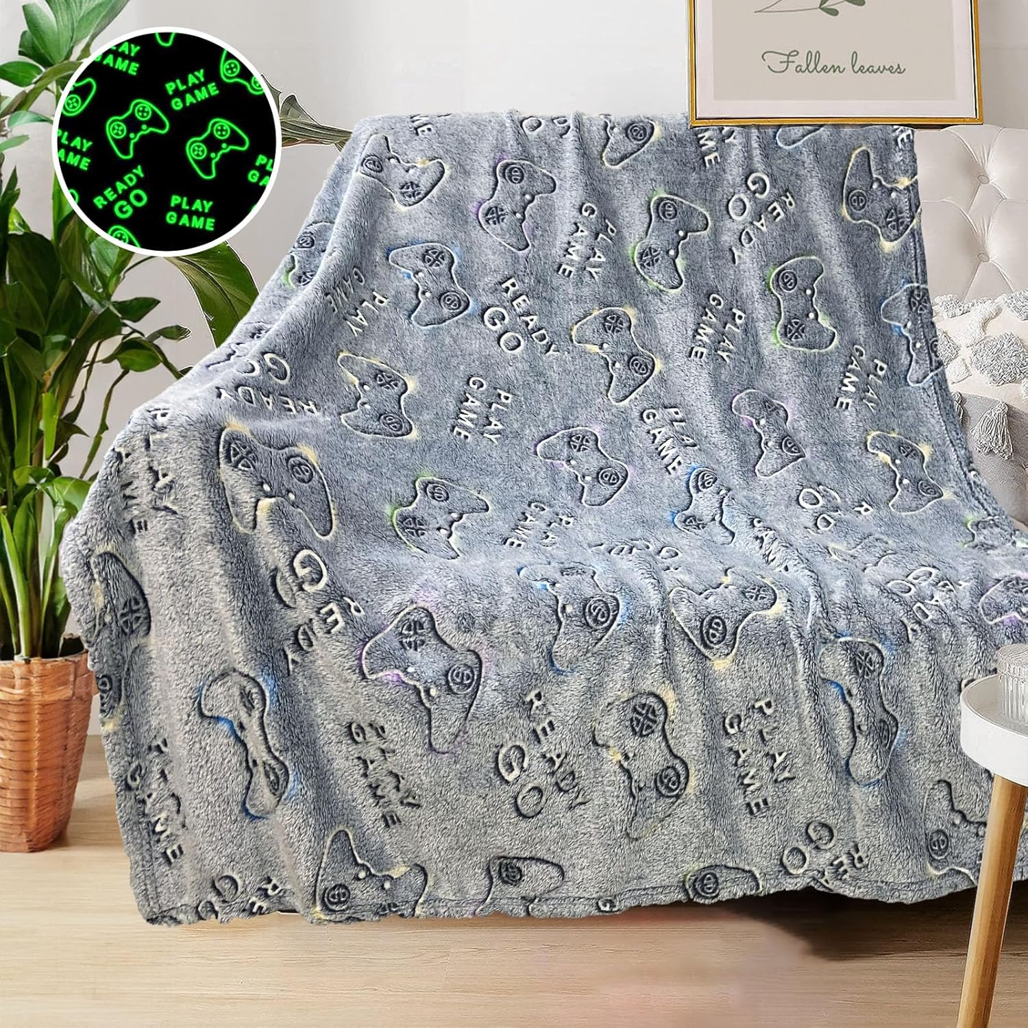 Glow in The Dark Gamer Blanket 50x60