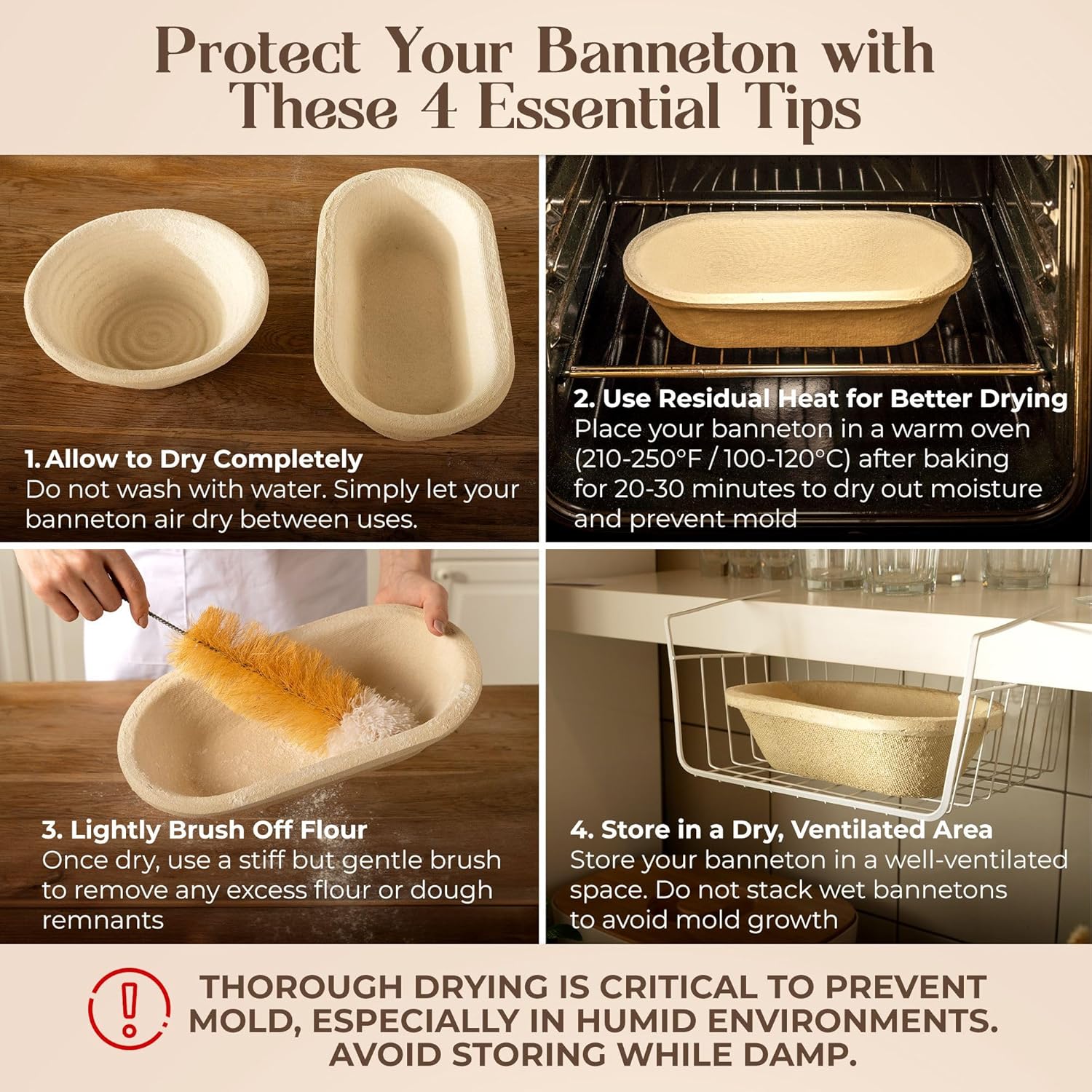 13 Inch Oval Wood Pulp Banneton Proofing Basket - 15LB Capacity
