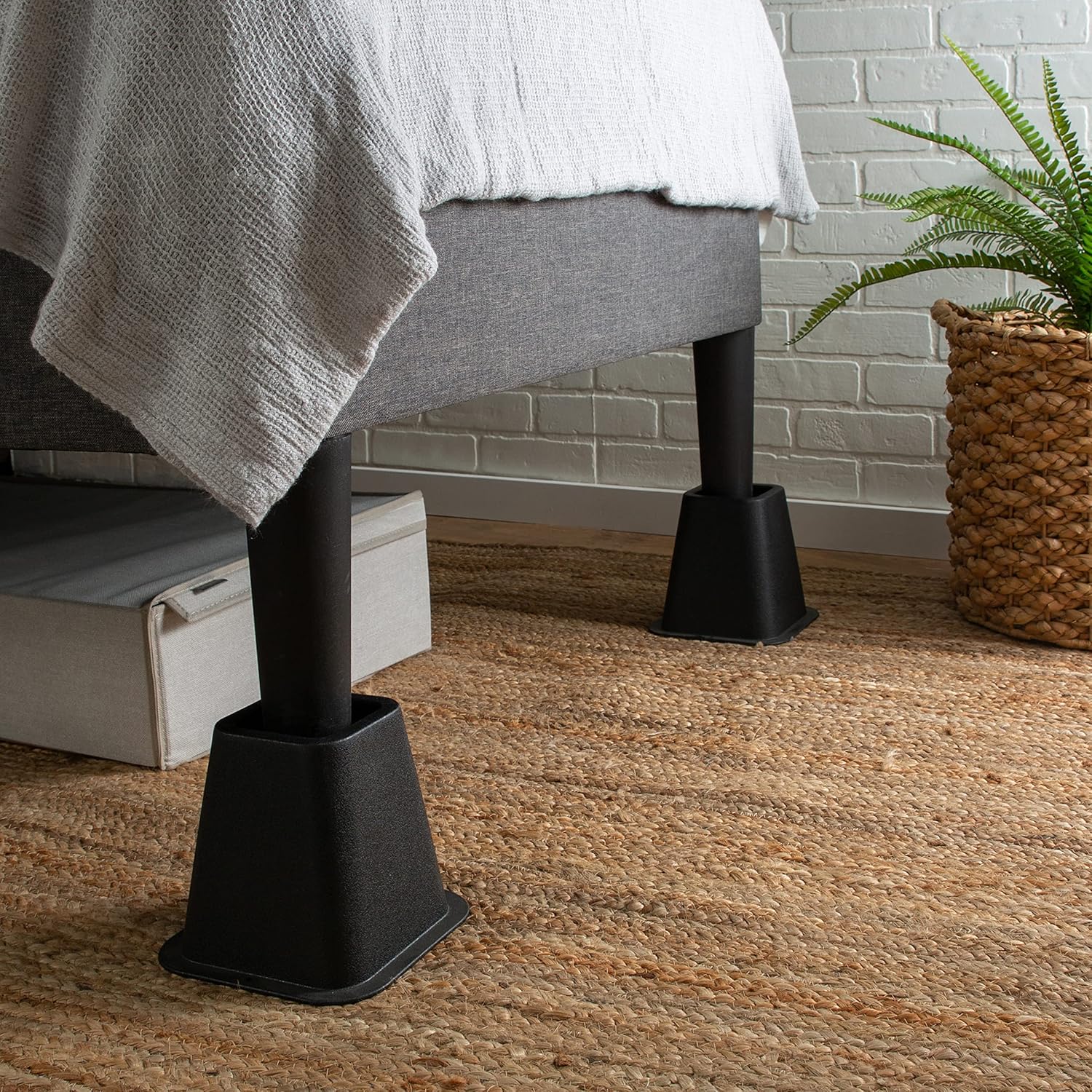 Simplify 6 Inch Bed Riser Pack of 4 Black