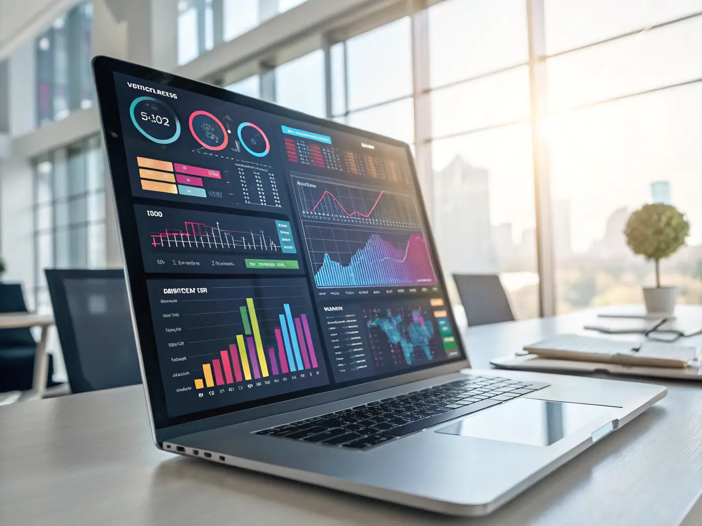 An image depicting data analytics dashboards and visualizations, highlighting the use of data-driven insights for decision-making.