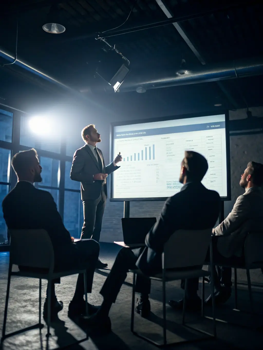 A consultant presenting a digital transformation roadmap to a client, showcasing technology integration and process improvement.